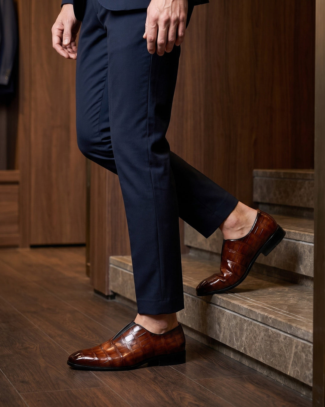 Denton - Mocasines efecto cocodrilo