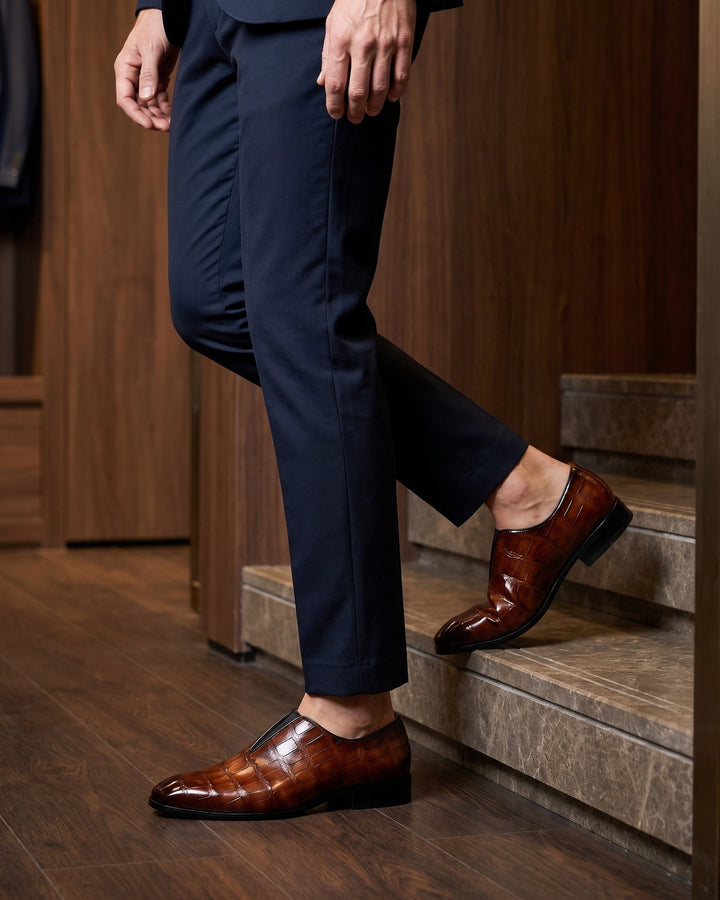 Denton - Mocasines efecto cocodrilo