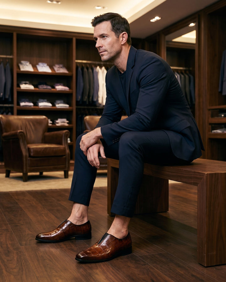 Denton - Mocasines efecto cocodrilo
