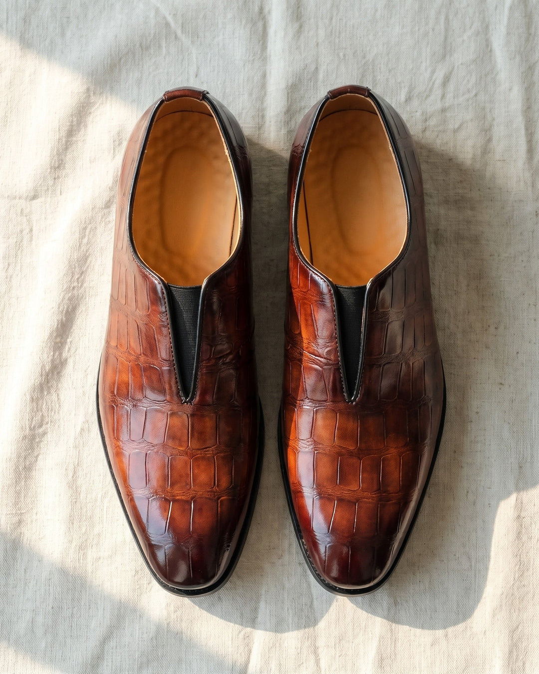 Denton - Mocasines efecto cocodrilo