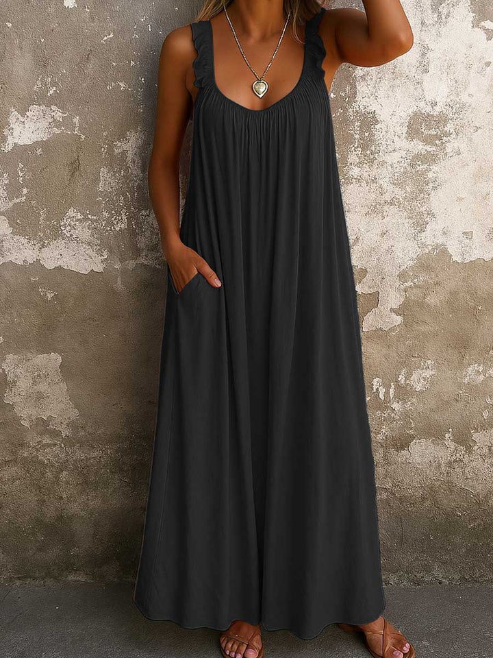 Sylvana - Vestido largo con tirantes con volantes