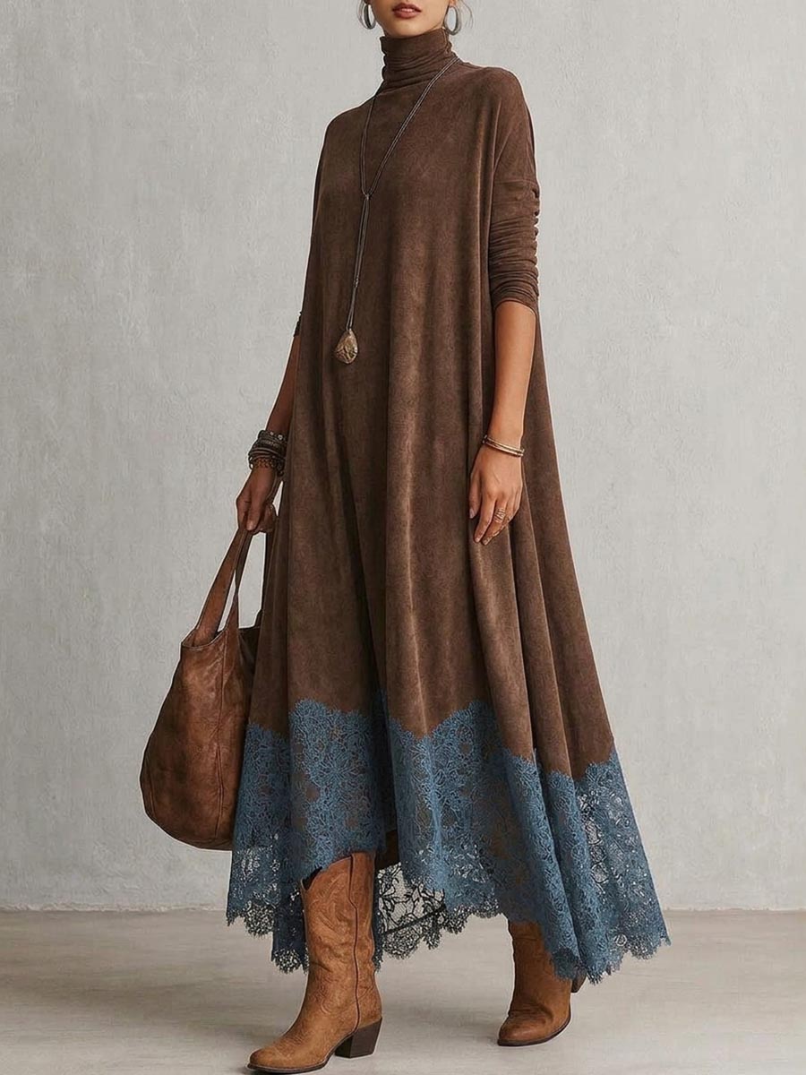 Pamina - Vestido evasé con panel de encaje