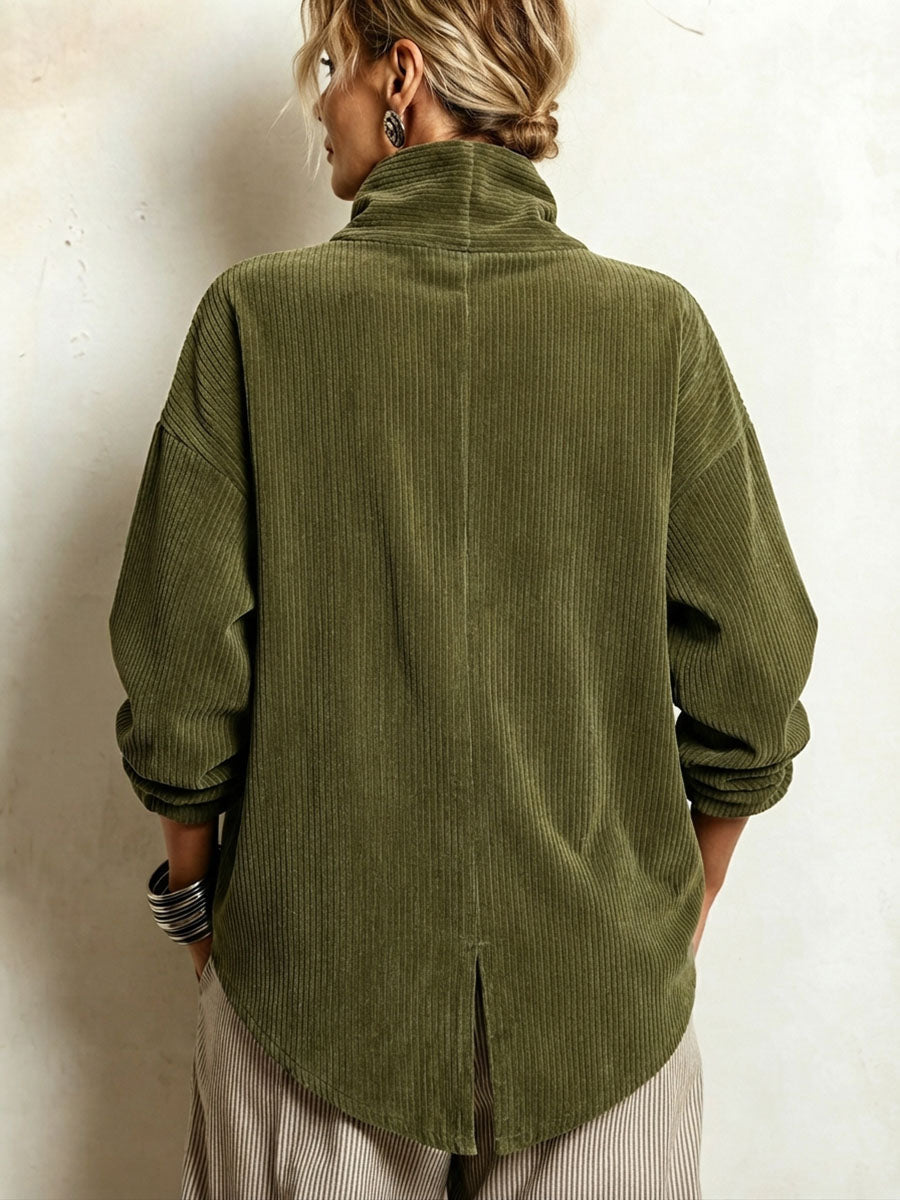 Blair - Jersey asimétrico de cuello alto texturizado
