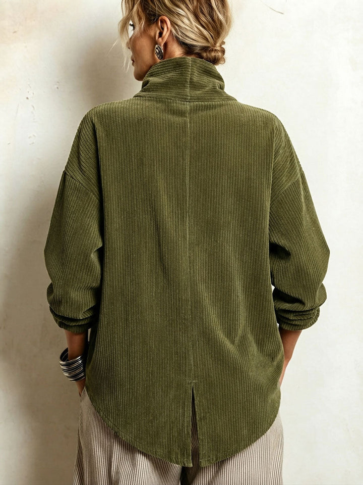 Blair - Jersey asimétrico de cuello alto texturizado