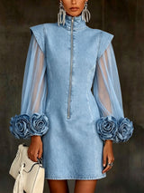 Eadie - Vestido mini con mangas de estampado floral