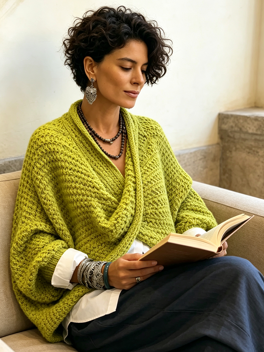 Orelle - Jersey texturizado con escote en V