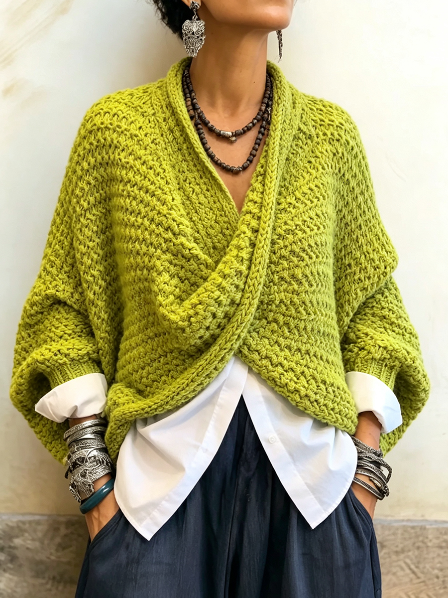 Orelle - Jersey texturizado con escote en V