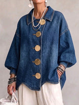 Aloua - Chaqueta de efecto lavado vintage