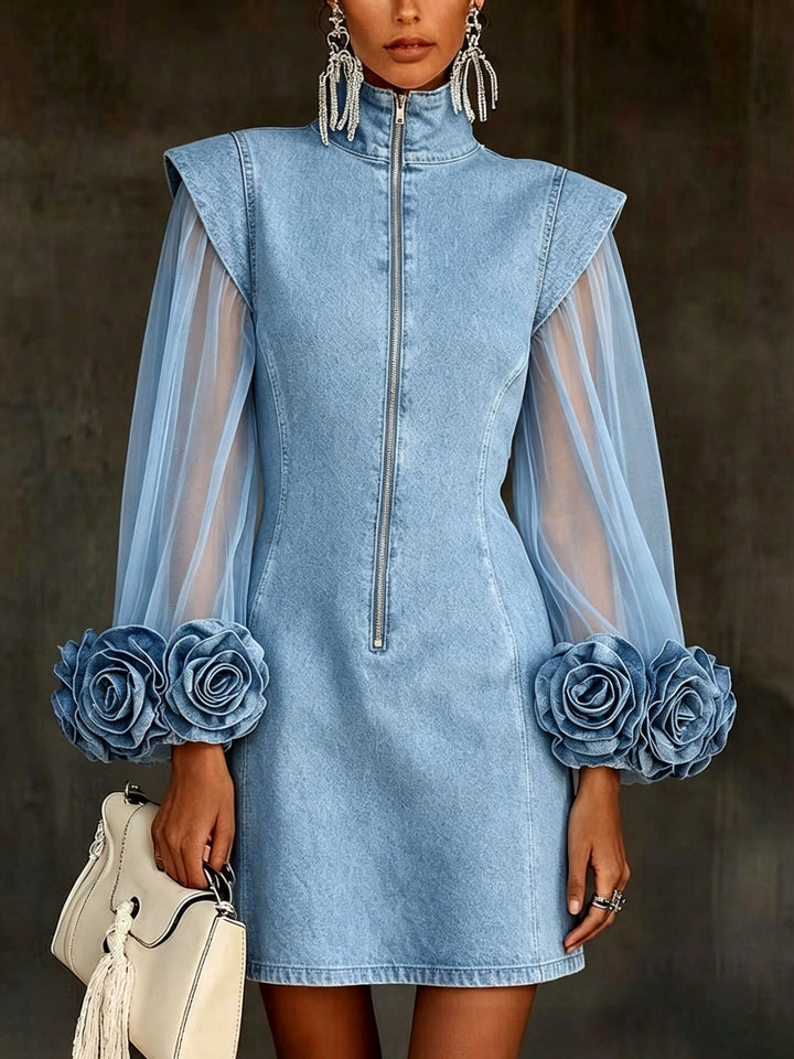 Amelie - Minivestido estructurado con mangas transparentes