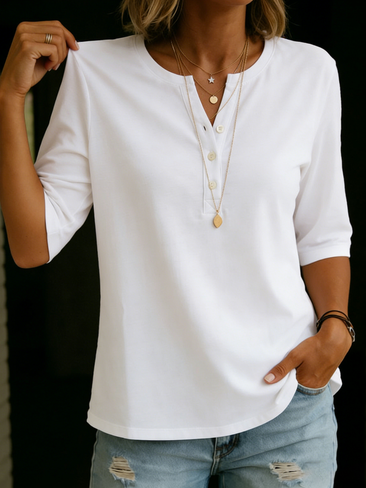 Brianna - Blusa casual con detalle de botones