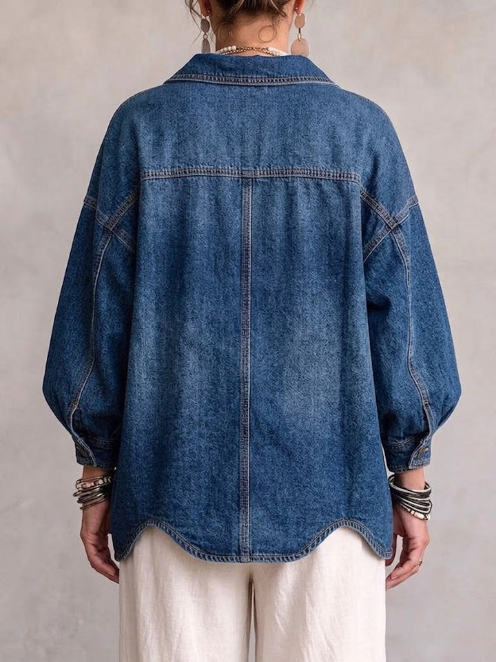 Aloua - Chaqueta de efecto lavado vintage