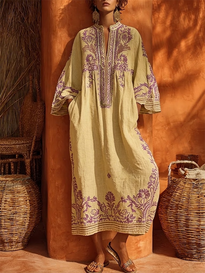Nicole - Vestido maxi floral de tacto suave