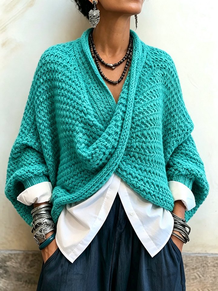 Orelle - Jersey texturizado con escote en V