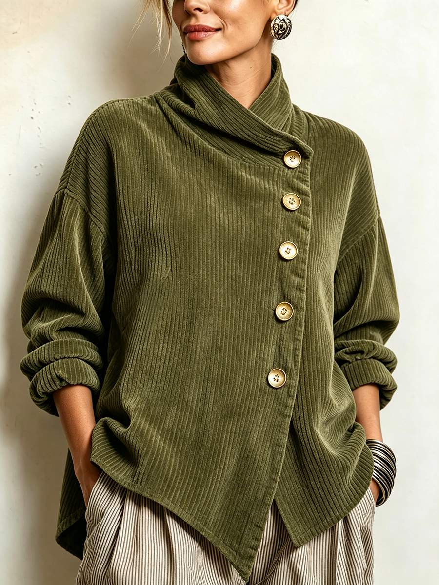 Blair - Jersey asimétrico de cuello alto texturizado