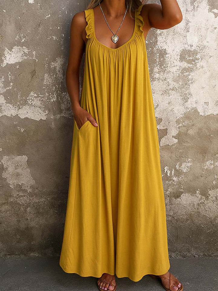 Sylvana - Vestido largo con tirantes con volantes
