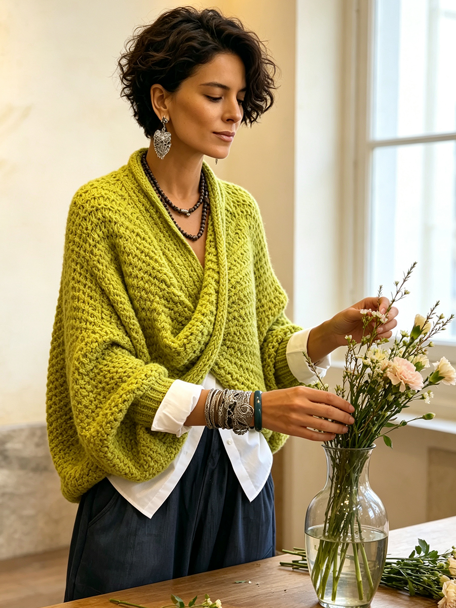 Orelle - Jersey texturizado con escote en V