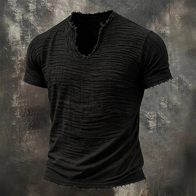 Jarrett - Camiseta de cuello de pico texturizada