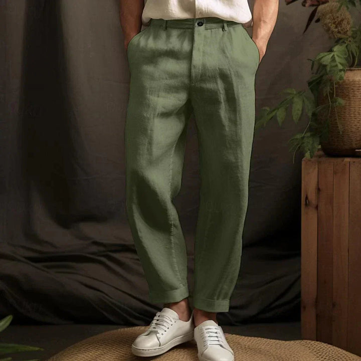 Yorick - Pantalón de lino transpirable con cintura ajustable