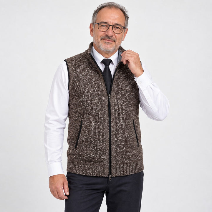 Flossie - Chaleco de punto en capas con cremallera frontal