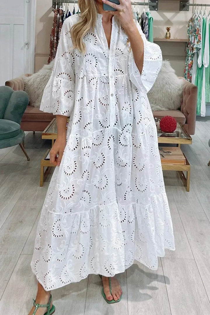 Kylie - Vestido maxi bordado
