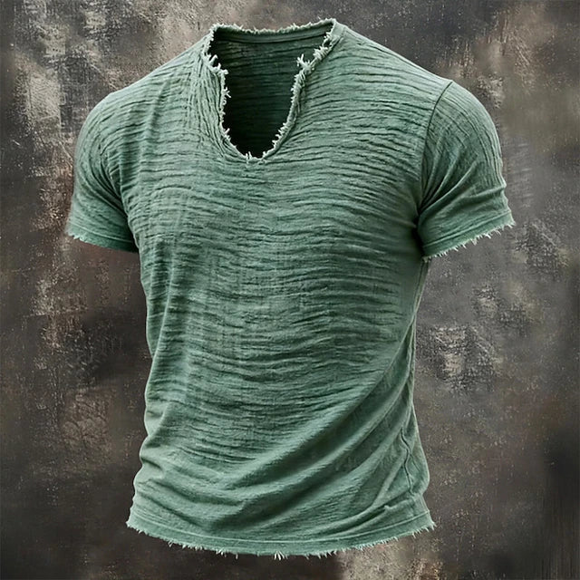 Jarrett - Camiseta de cuello de pico texturizada