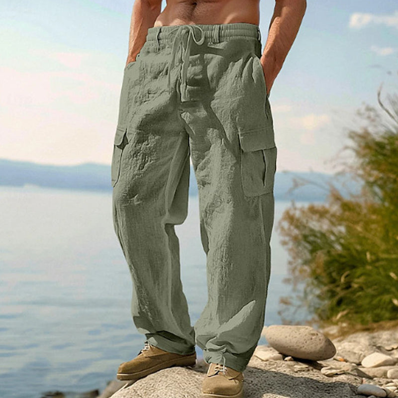Donovan - Pantalón cargo de lino transpirable