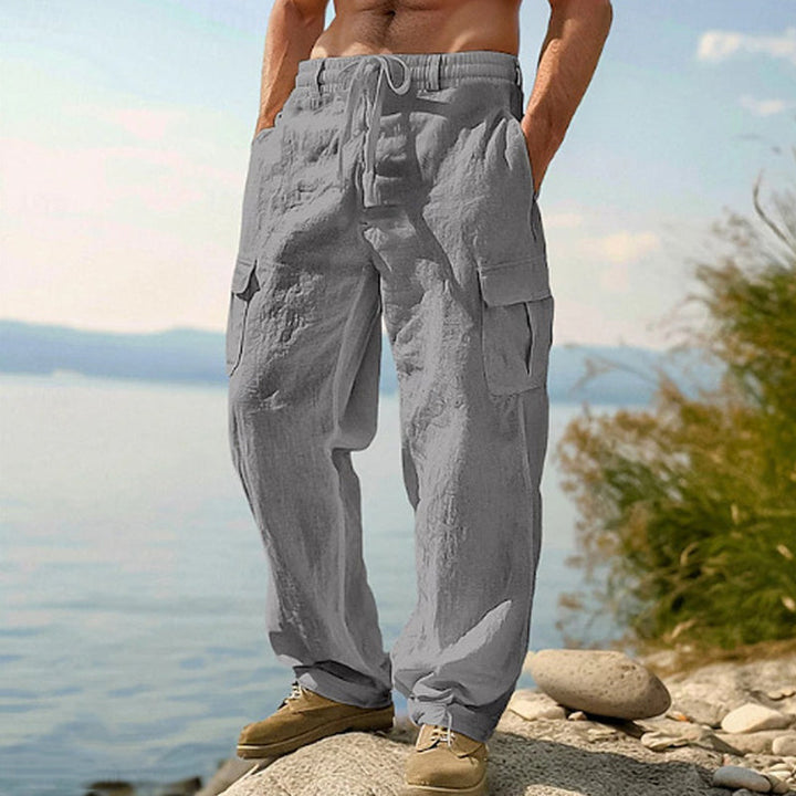 Donovan - Pantalón cargo de lino transpirable