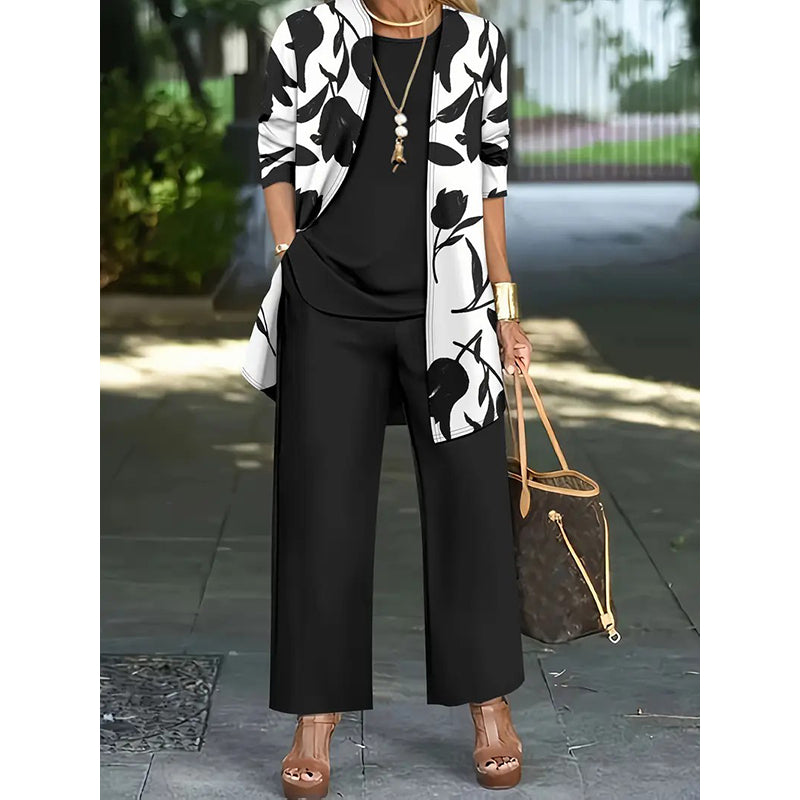 Ursula - Conjunto de 3 piezas de tacto suave con estampado floral