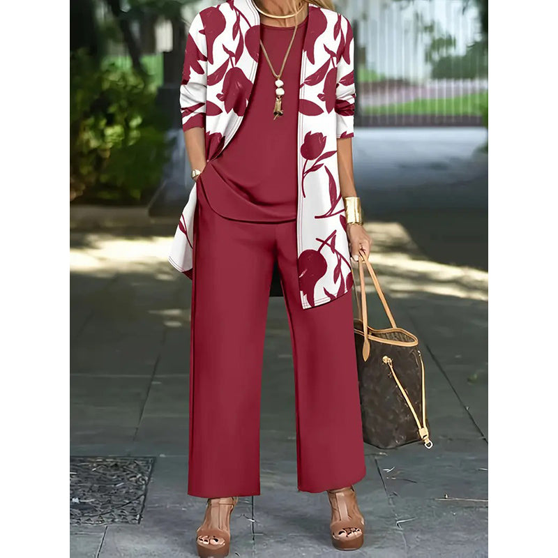 Ursula - Conjunto de 3 piezas de tacto suave con estampado floral