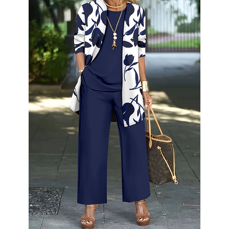 Ursula - Conjunto de 3 piezas de tacto suave con estampado floral