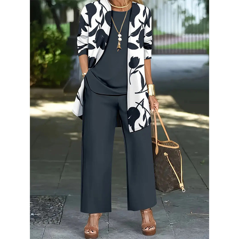 Ursula - Conjunto de 3 piezas de tacto suave con estampado floral