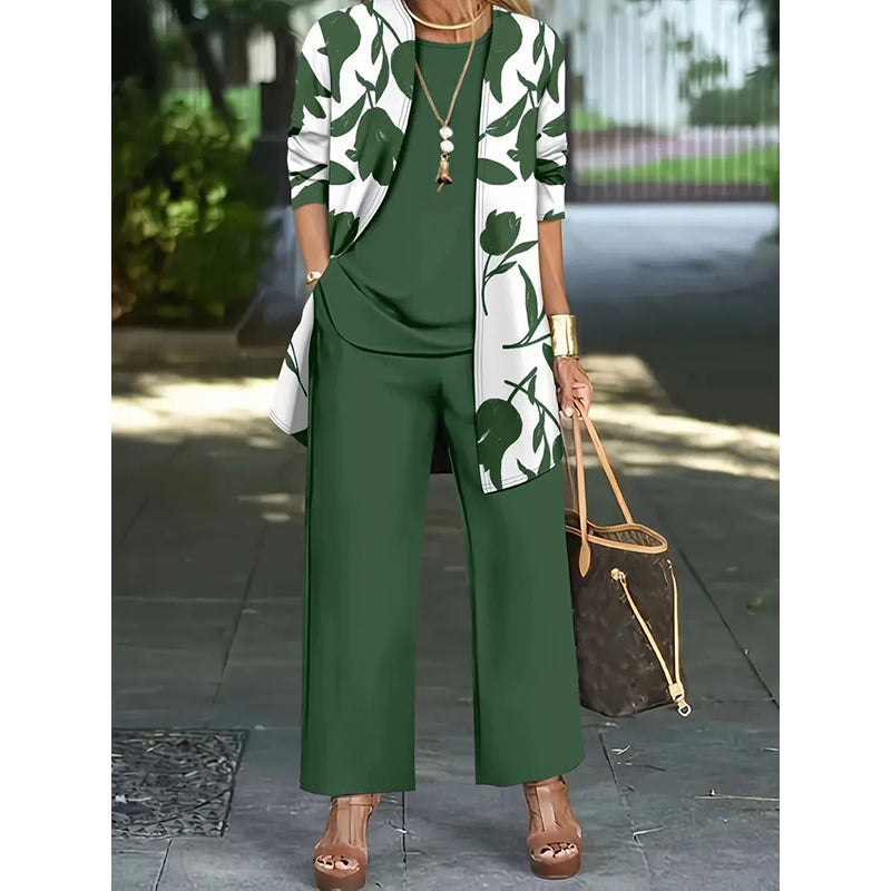 Ursula - Conjunto de 3 piezas de tacto suave con estampado floral