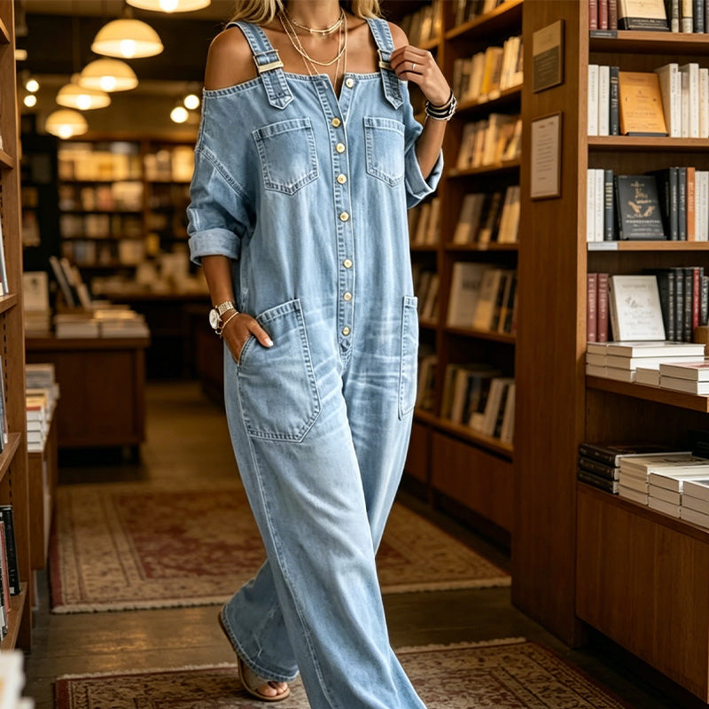 Neralyn - Mono denim lavado con bolsillo