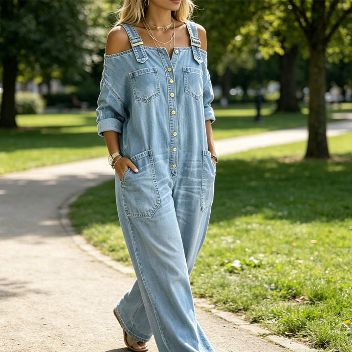 Neralyn - Mono denim lavado con bolsillo