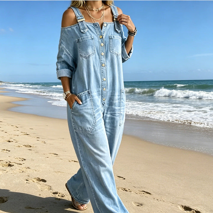 Neralyn - Mono denim lavado con bolsillo