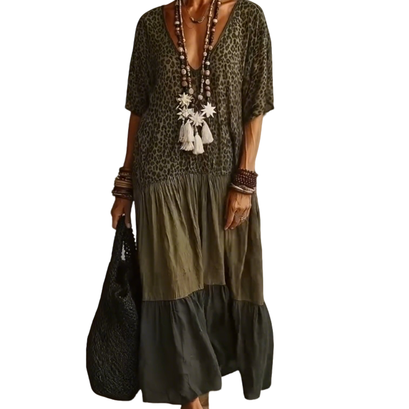 Catrina - Vestido largo boho ultraligero con volantes
