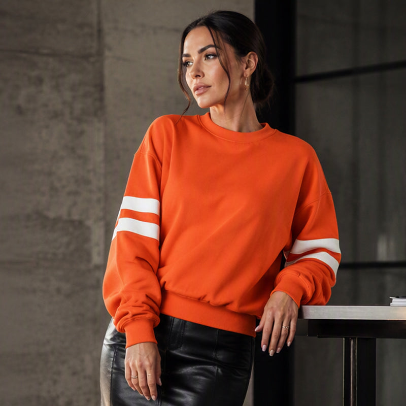 Anwynna - Sudadera con franjas deportivas en las mangas