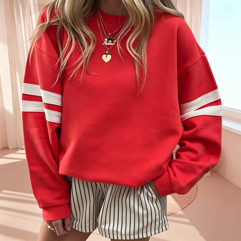 Anwynna - Sudadera con franjas deportivas en las mangas