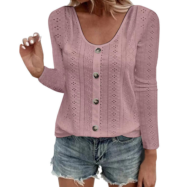 Aelwen - Blusa de cuello redondo de tacto suave
