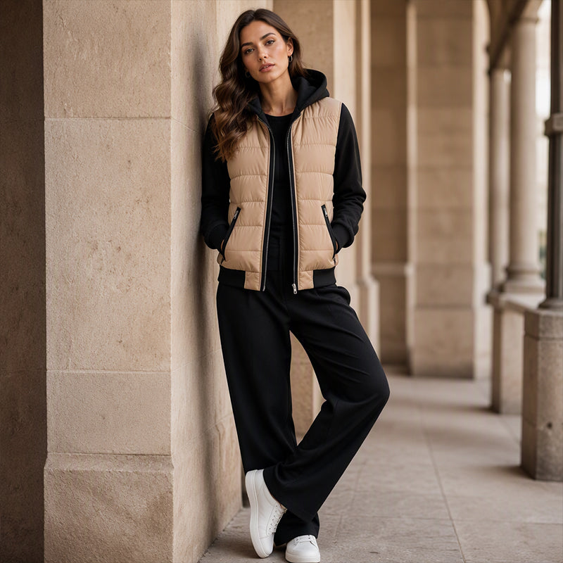 Hedda - Chaqueta acolchada con capucha y paneles con cremallera