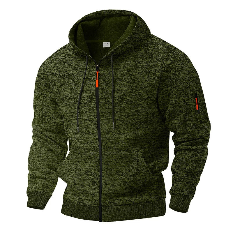 Daemor - Chaqueta con capucha y cremallera completa para todo tipo de clima