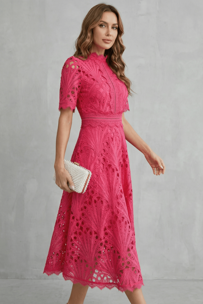 Amaline - Vestido midi evasé delicado