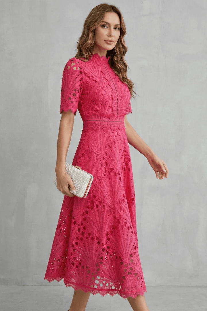 Amaline - Vestido midi evasé delicado