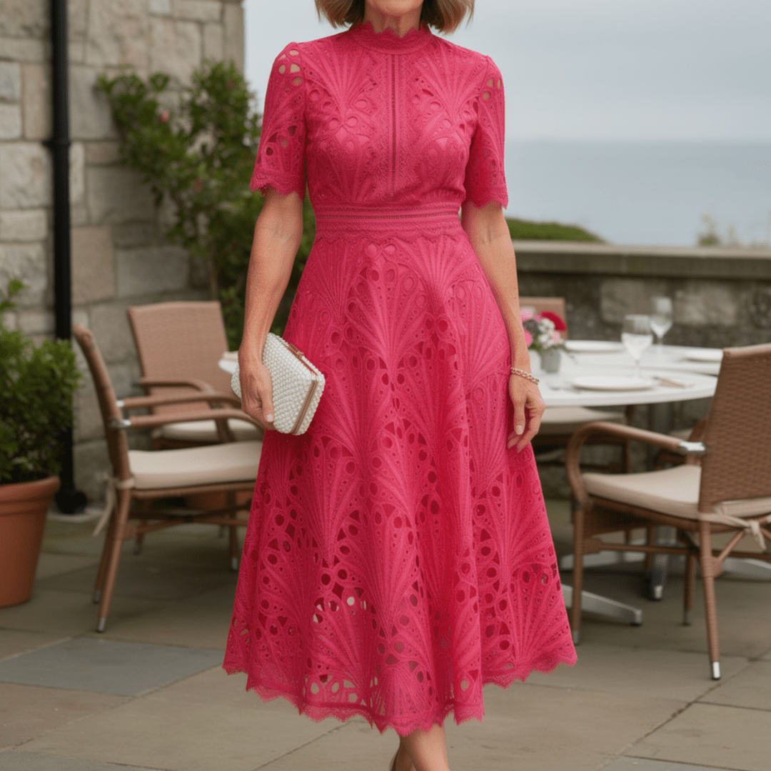 Amaline - Vestido midi evasé delicado