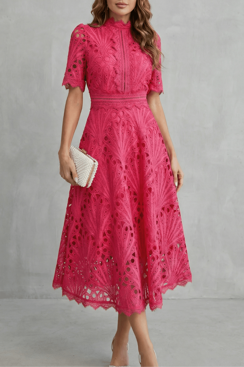 Amaline - Vestido midi evasé delicado