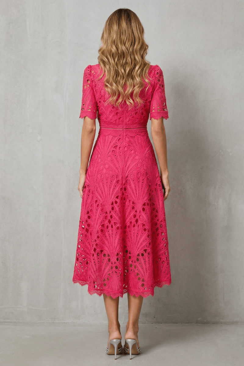 Amaline - Vestido midi evasé delicado