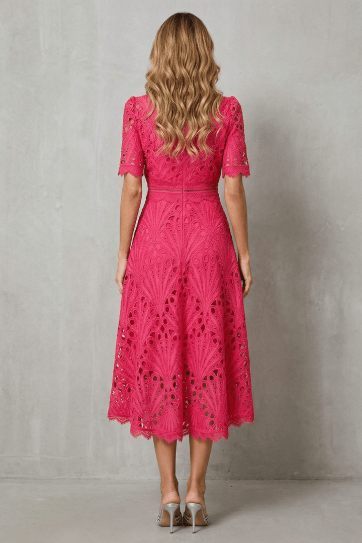 Amaline - Vestido midi evasé delicado