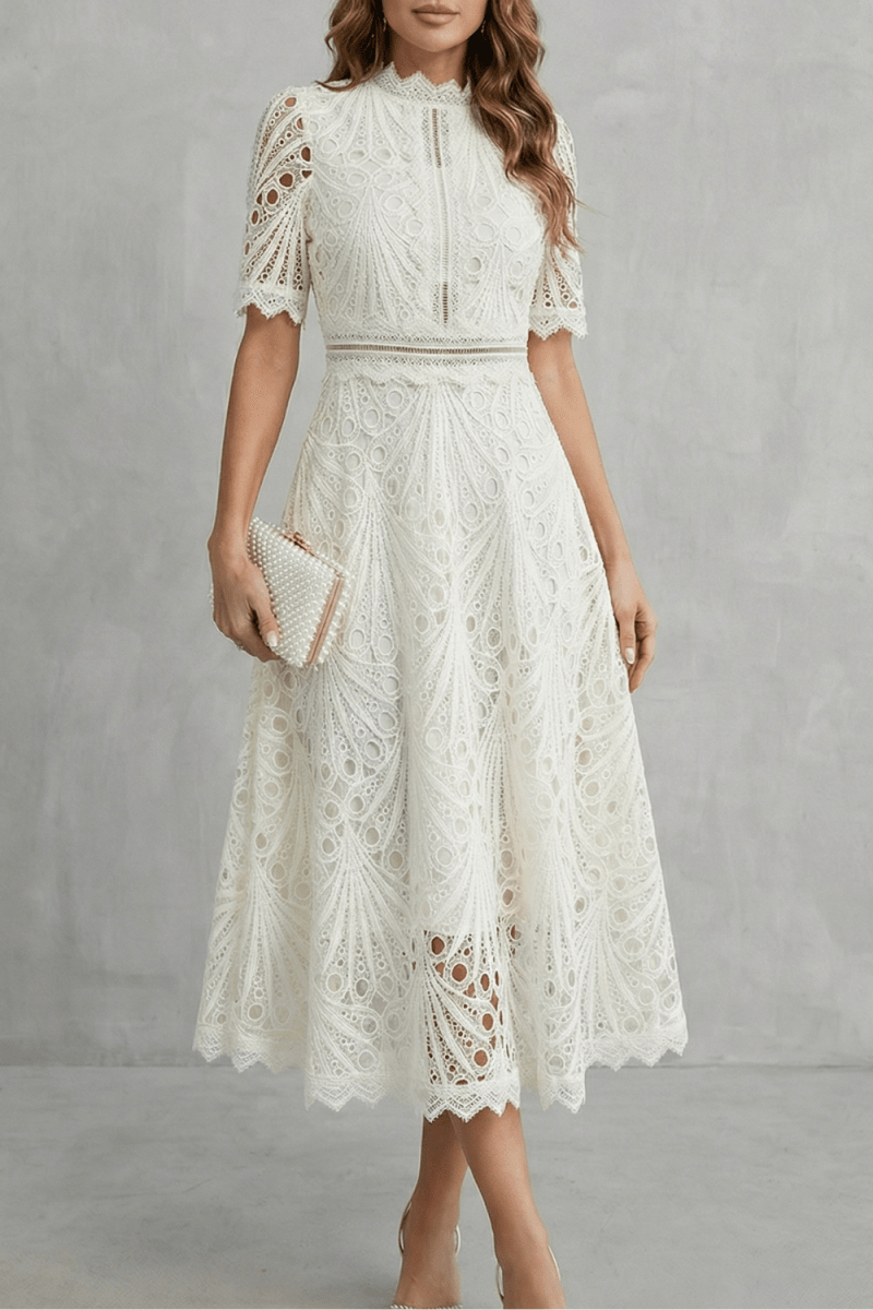 Amaline - Vestido midi evasé delicado