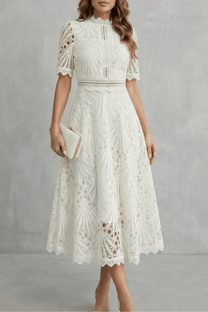 Amaline - Vestido midi evasé delicado
