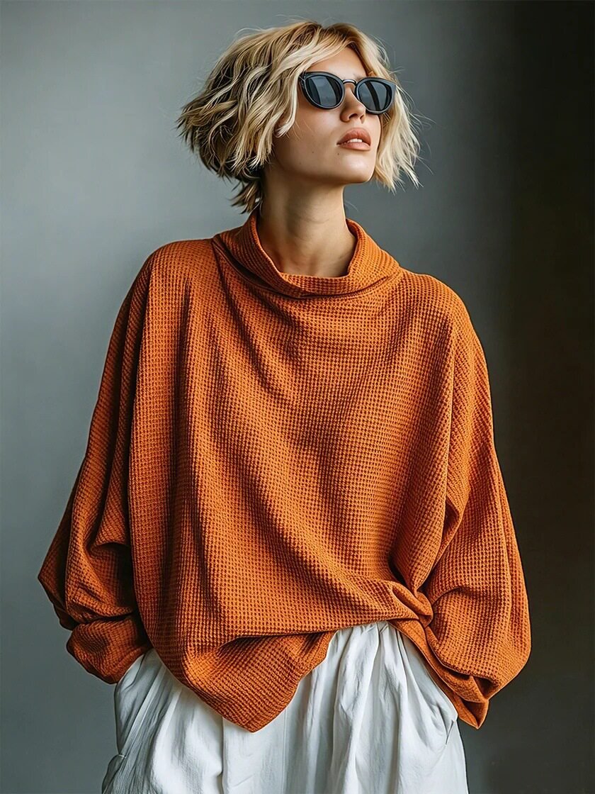 Aella - Top de cuello alto texturizado oversize